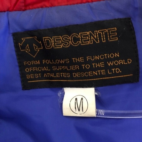 DESCENTE 2 Piece Ski Suit Blue Red snowboarding WinterWomens Size Medium VINTAGE - Picture 5 of 11